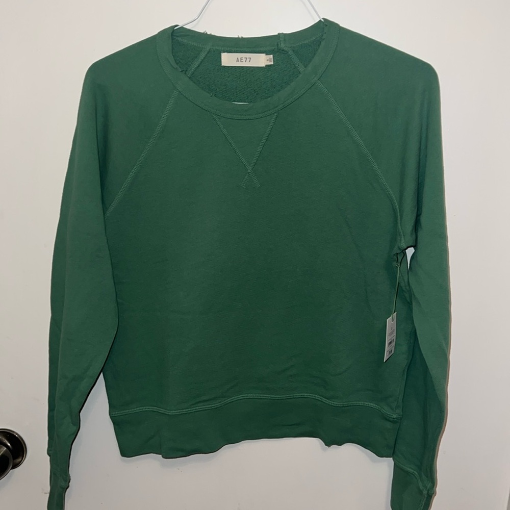 AE77 green crewneck size small